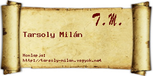 Tarsoly Milán névjegykártya